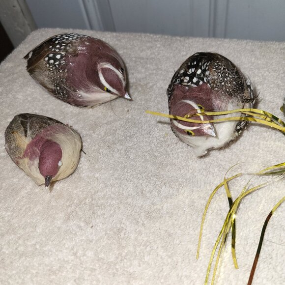 4 Vtg Christmas Ornament Bird Brown Feathers + 2 BONUS BIRDS SEE PICTURES GUC - Picture 3 of 6